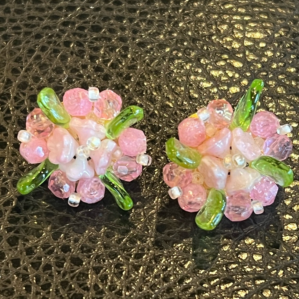 CHR DIOR Germany 1967 Lucite Flower Earrings